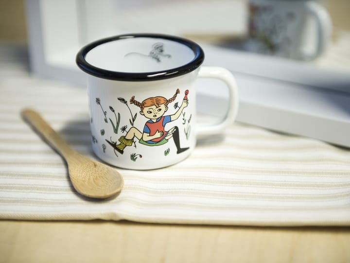 Pippi and Mr. Nilsson kubek emaliowany 1,5 dl, White Muurla