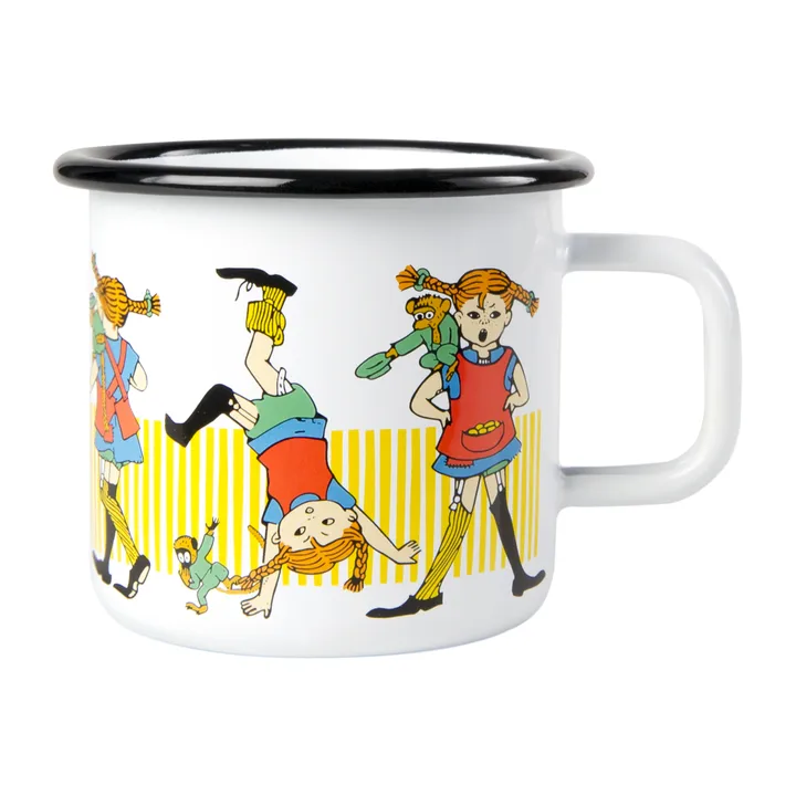 Pippi Långstrump kubek emaliowany 370 ml - Biały - Muurla