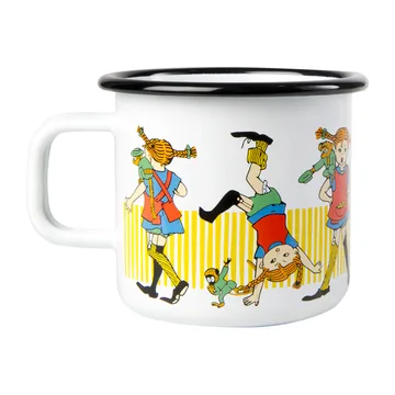 Pippi Långstrump kubek emaliowany 370 ml - Biały - Muurla
