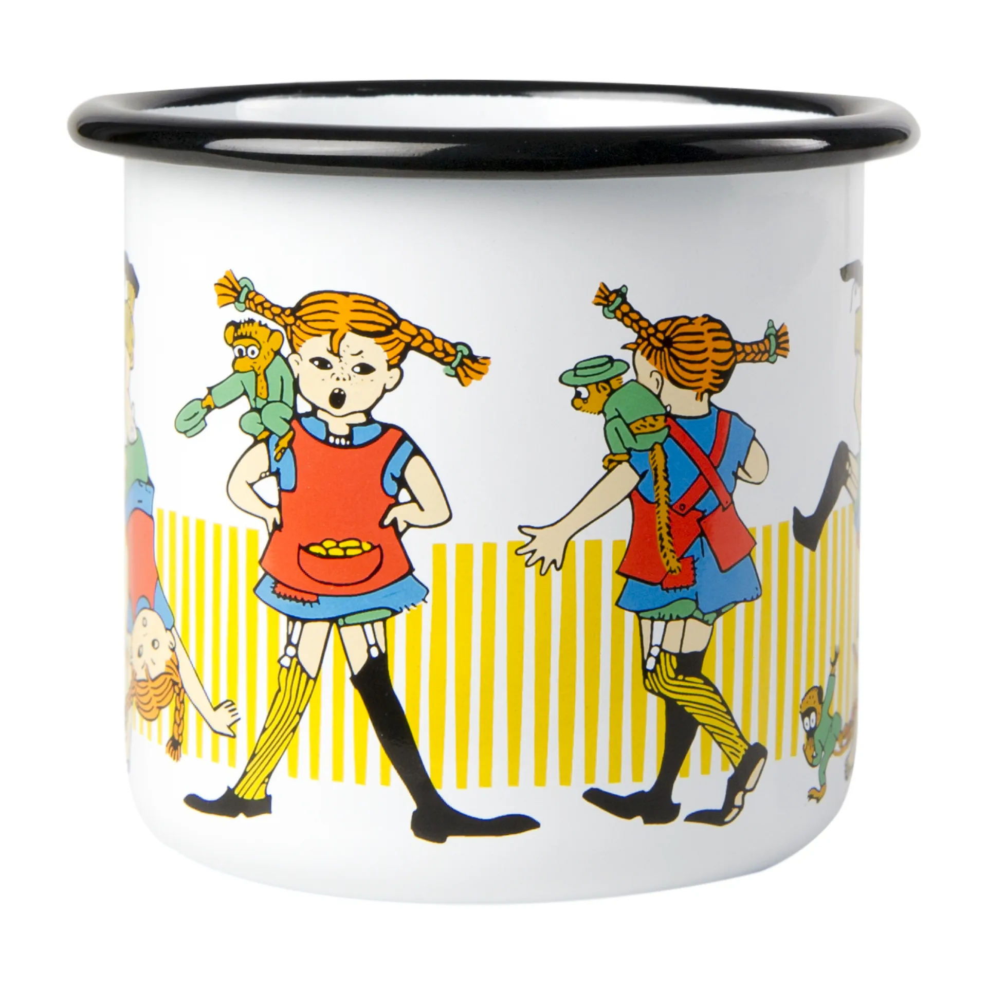 Pippi Långstrump kubek emaliowany 370 ml, Biały Muurla
