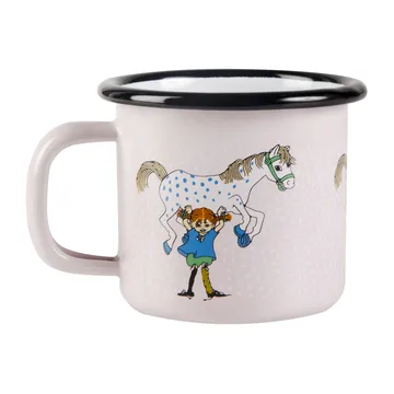 Pippi och Lilla gubben kubek emaliowany 150 ml - Jasnoróżowy - Muurla