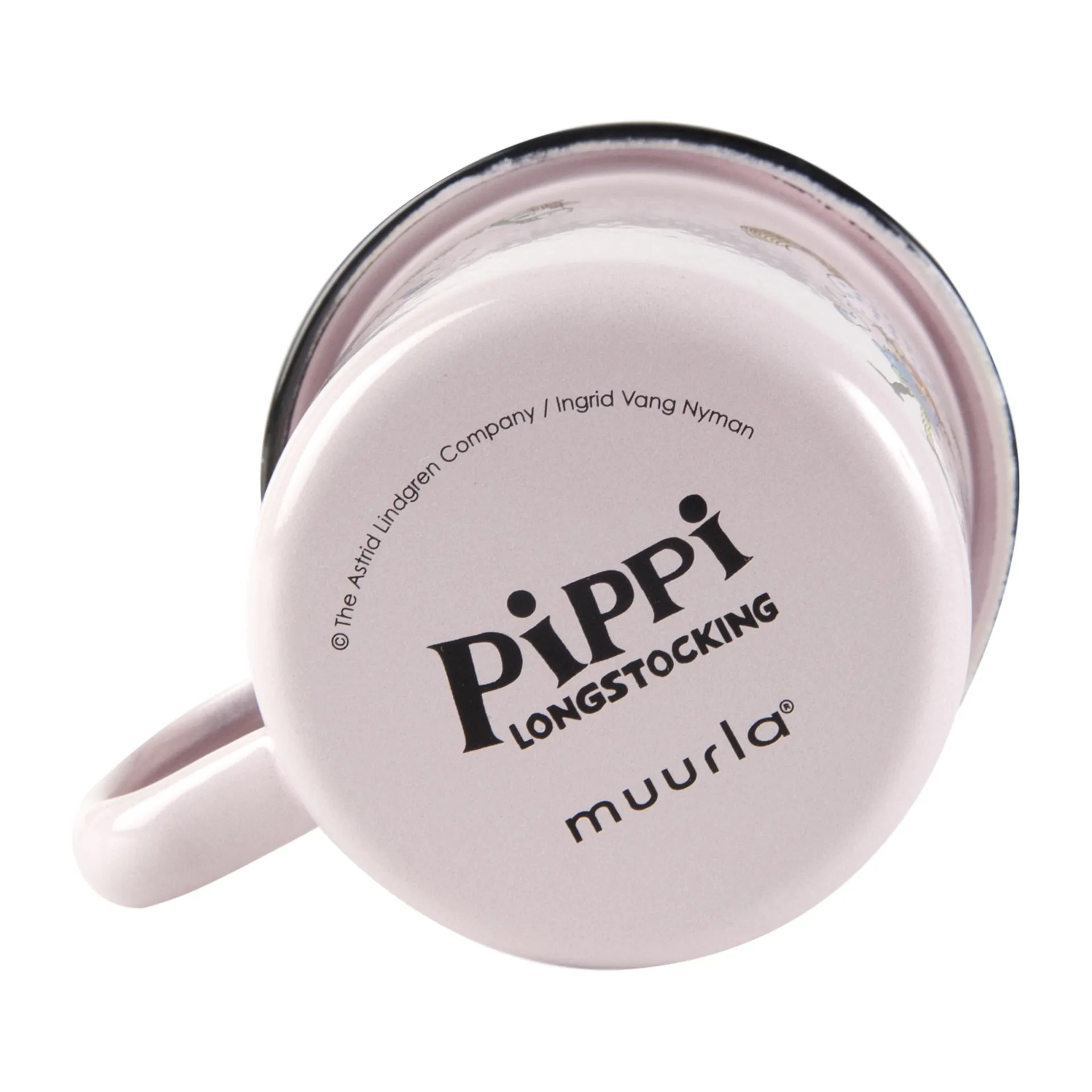 Pippi och Lilla gubben kubek emaliowany 150 ml, Jasnoróżowy Muurla