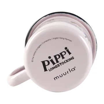 Pippi och Lilla gubben kubek emaliowany 150 ml - Jasnoróżowy - Muurla