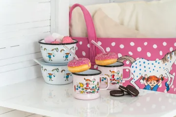 Pippi urodziny kubek emaliowany 370 ml - Różowy - Muurla