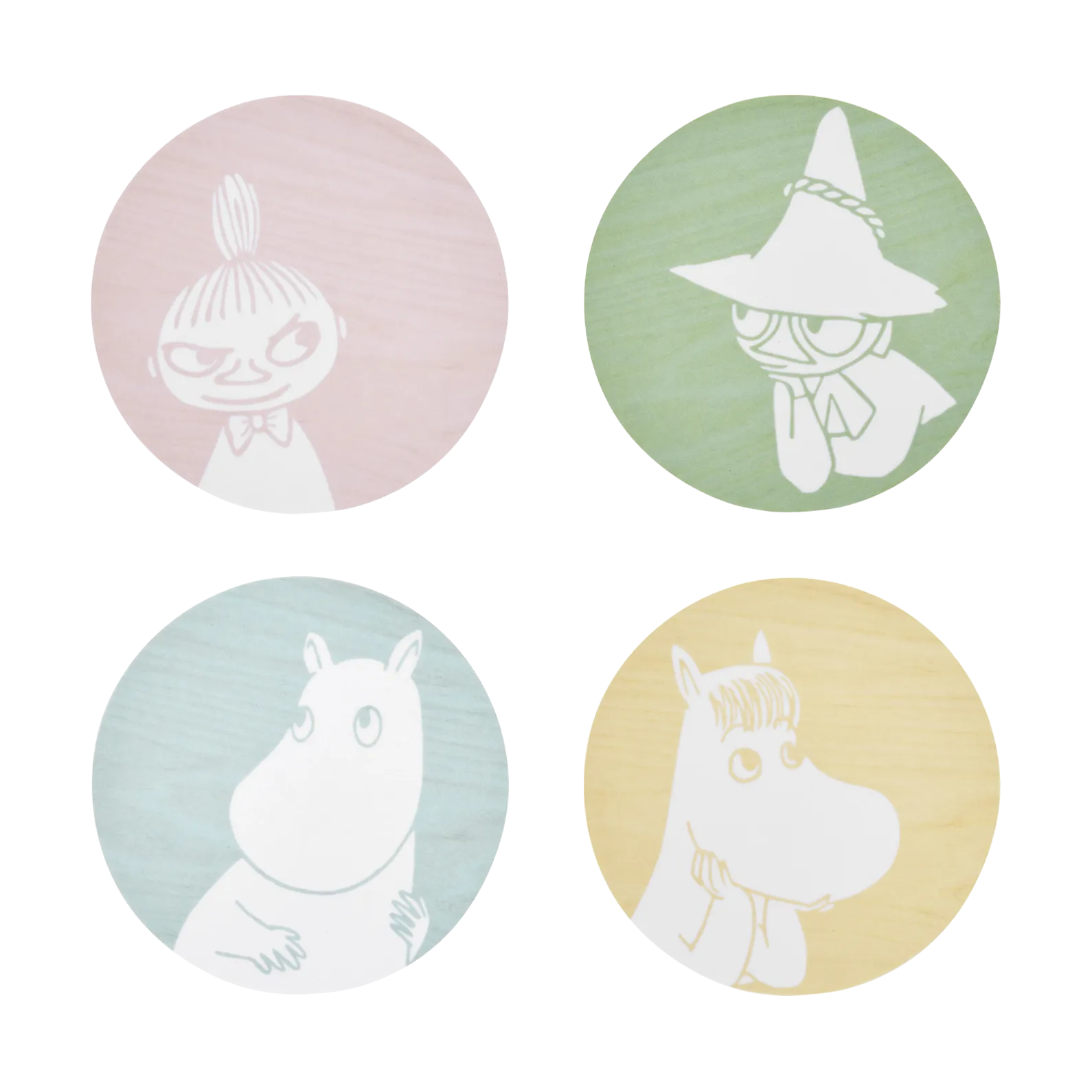 Podstawki pod szklankiMoomin Ø10 cm 4-pak, Moomin characters Muurla