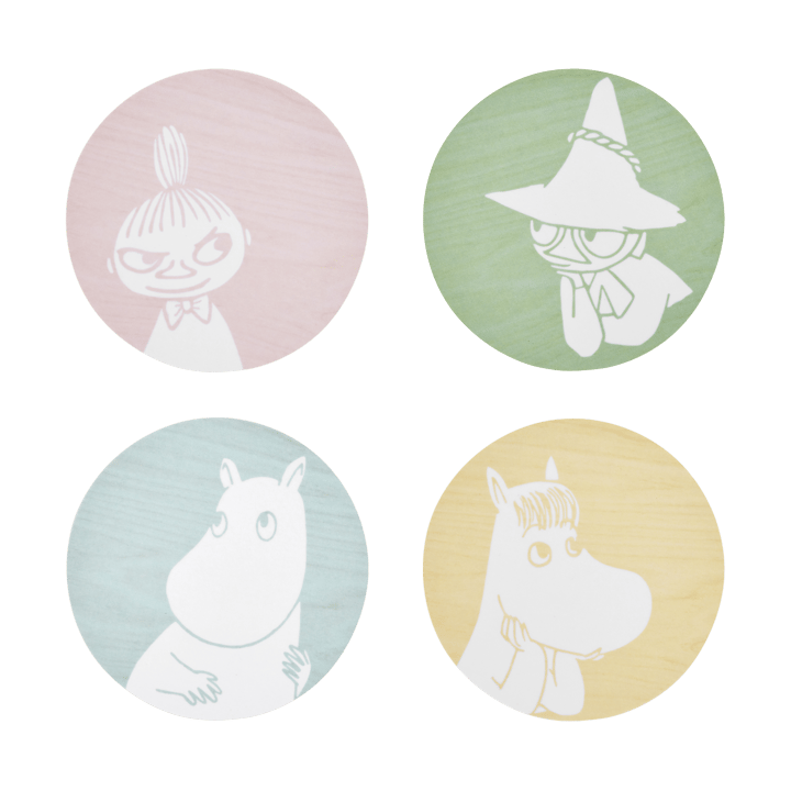 Podstawki pod szklankiMoomin Ø10 cm 4-pak - Moomin characters - Muurla