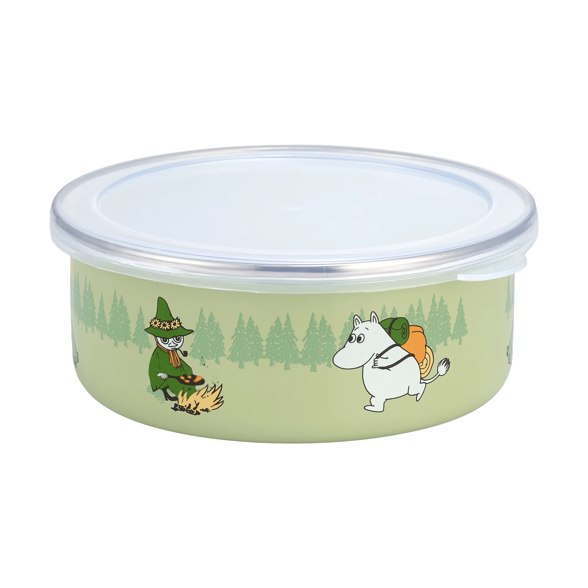 Pojemnik emaliowany z pokrywką Mumin Campers, 0,8 L Muurla