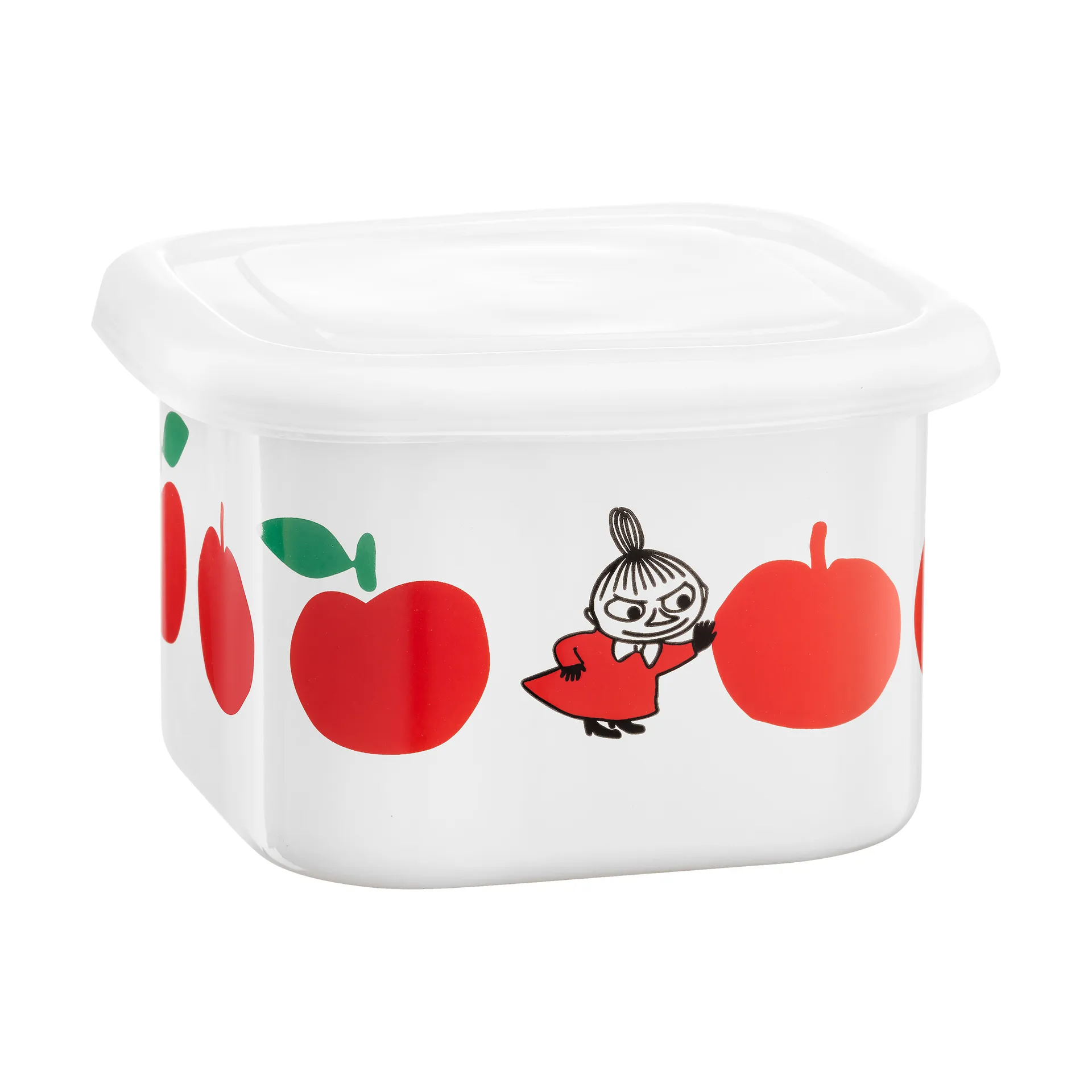 Puszka emaliowana z pokrywką Muminki 0,67 L, Joyfull Apples-red Muurla