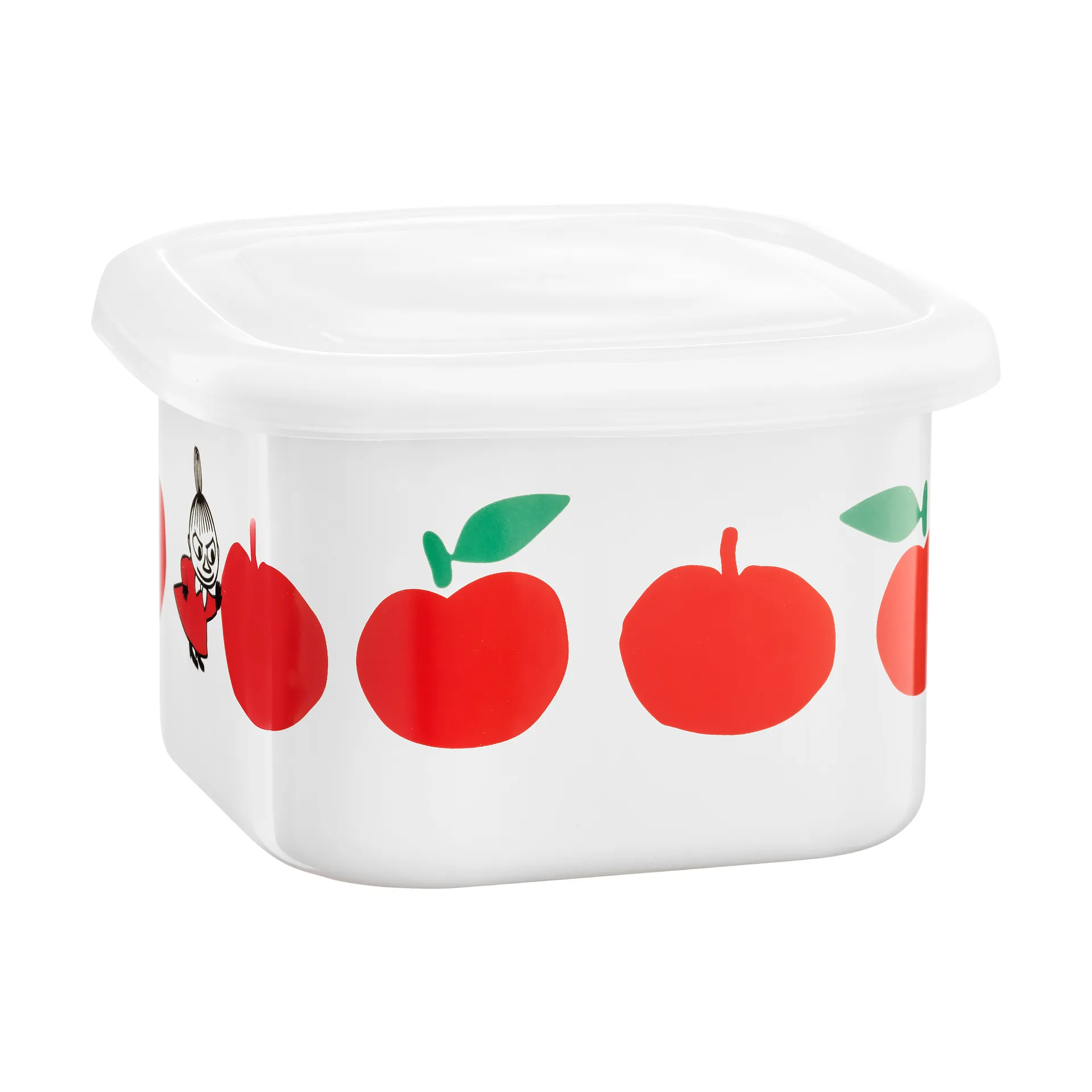 Puszka emaliowana z pokrywką Muminki 0,67 L, Joyfull Apples-red Muurla