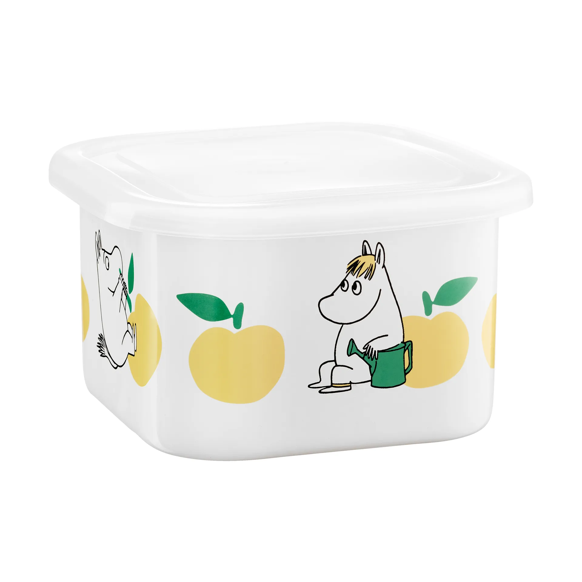 Puszka emaliowana z pokrywką Muminki 1 L, Joyfull Apples-yellow Muurla