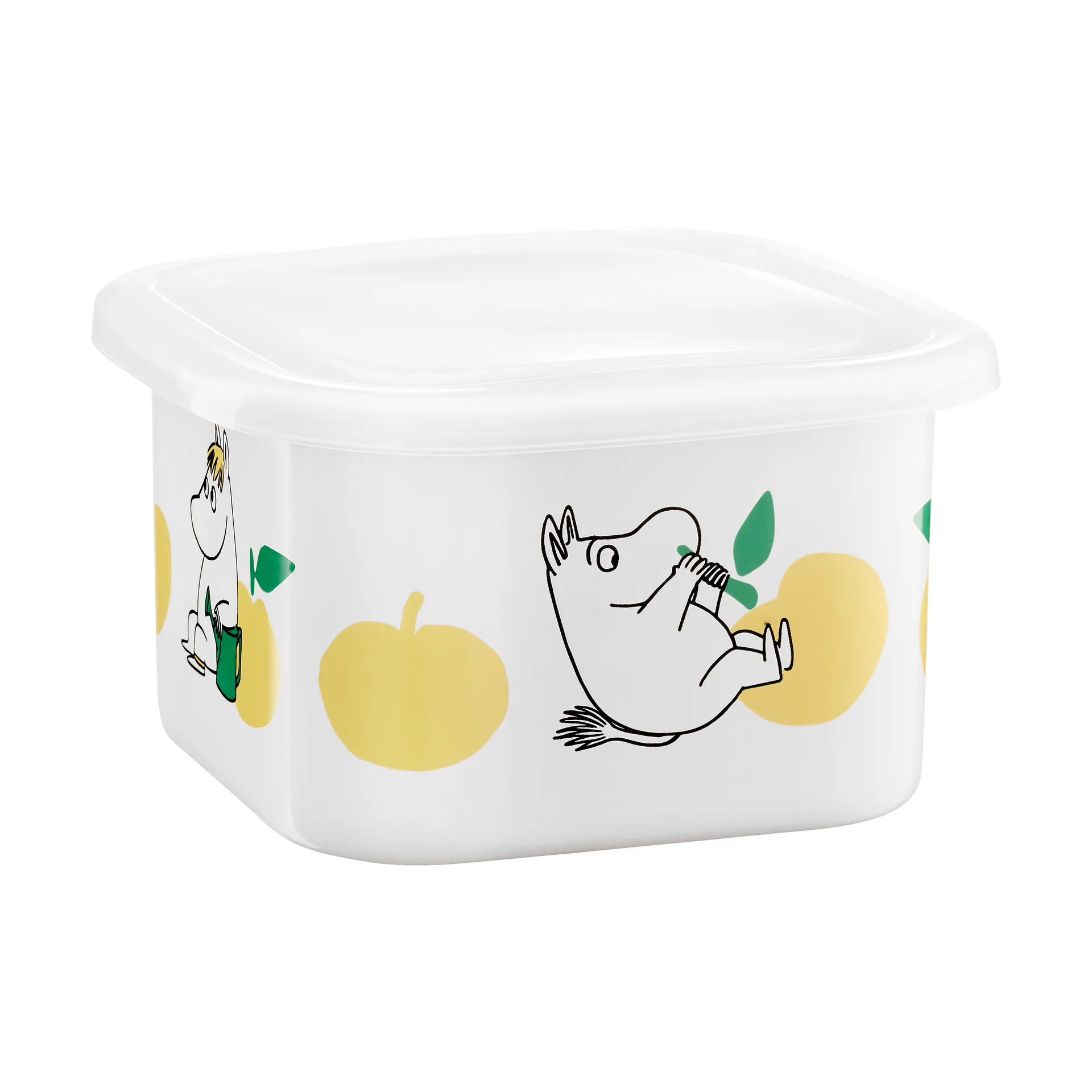 Puszka emaliowana z pokrywką Muminki 1 L, Joyfull Apples-yellow Muurla