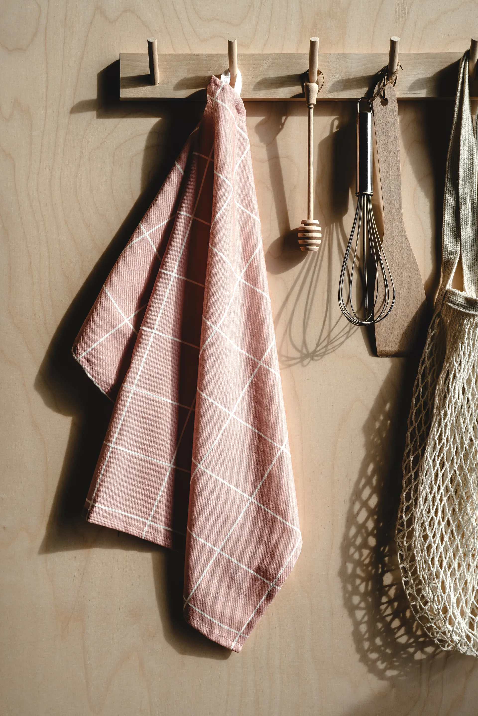Ręcznik kuchenny Checks & Stripes 50x70 cm, Pink Muurla