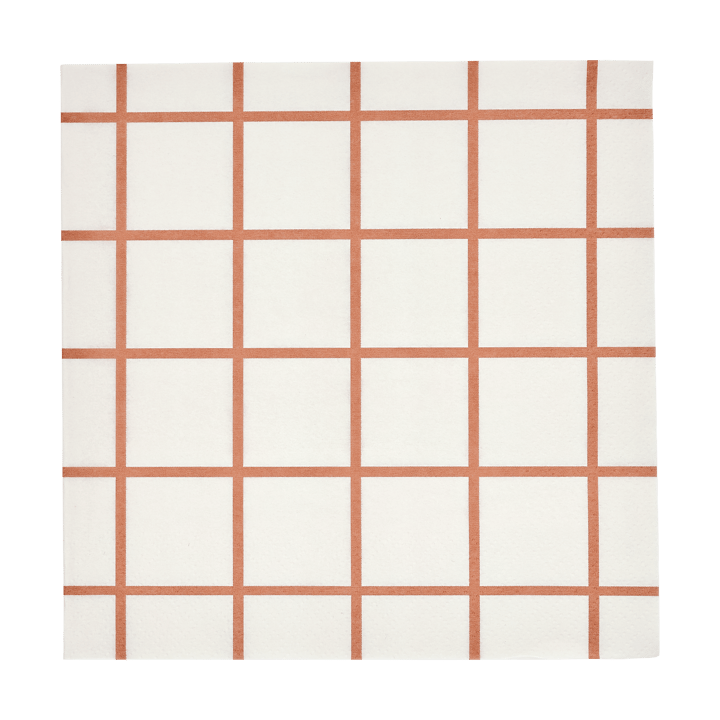 Serwetki Check & Stripes 33x33 cm 20-pak - Beżowy - Muurla
