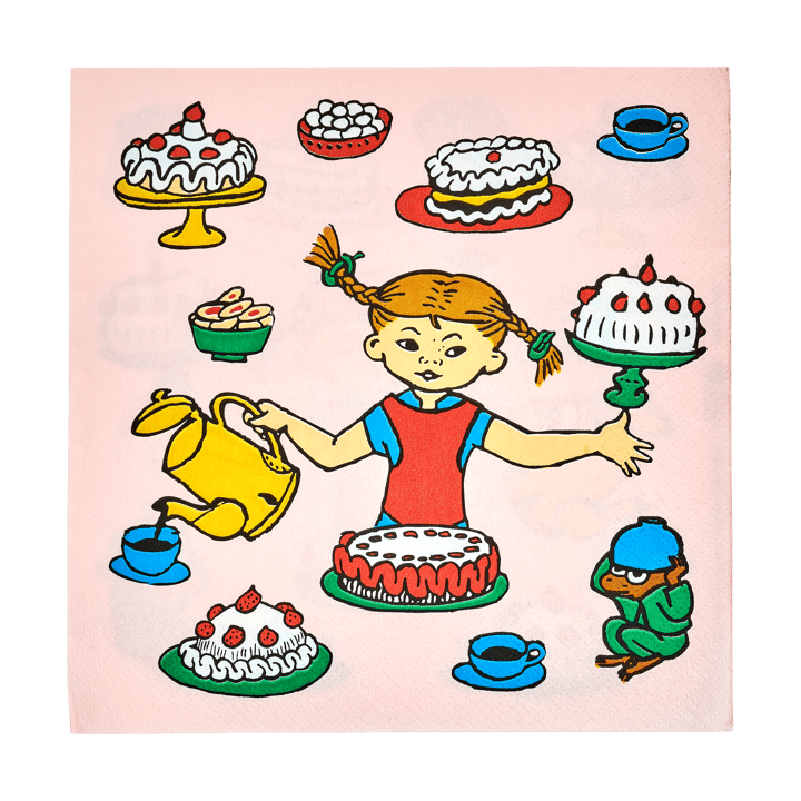 Serwetki Pippi 33x33 cm, 20 sztuk - Urodziny - Muurla