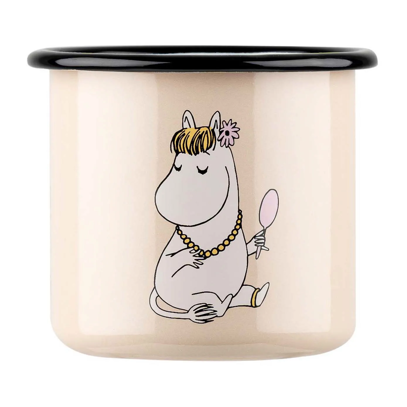 Snorkmaiden Retro emaliowany kubek 370 ml, Beżowy Muurla