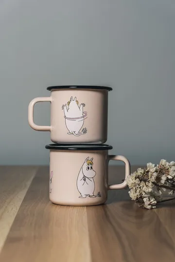 Snorkmaiden Retro emaliowany kubek 370 ml - Beżowy - Muurla