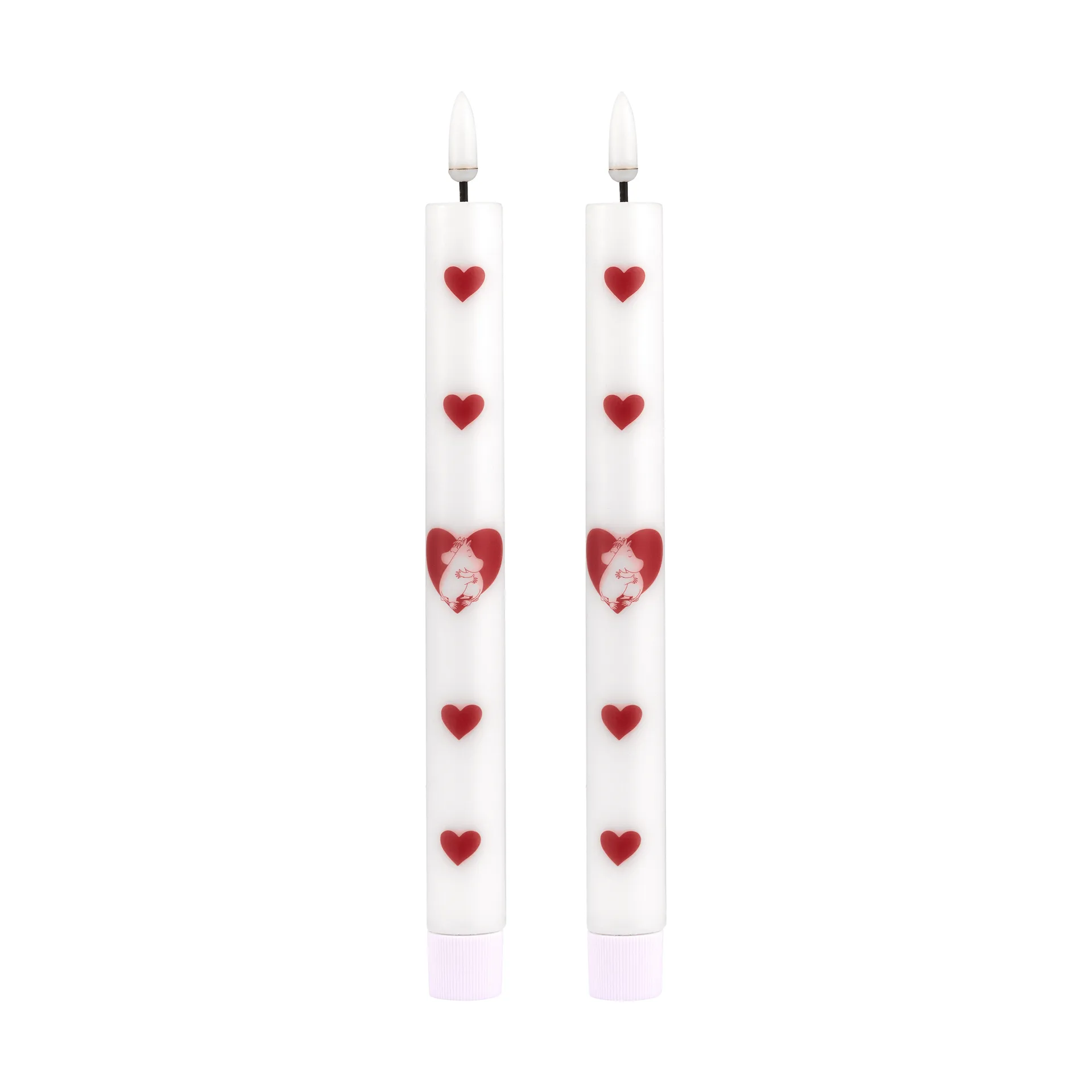 Świeca stołowa LED Mumin 25 cm, Heart, 2-pack Muurla