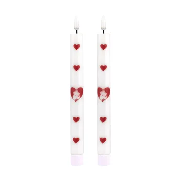 Świeca stołowa LED Mumin 25 cm - Heart, 2-pack - Muurla