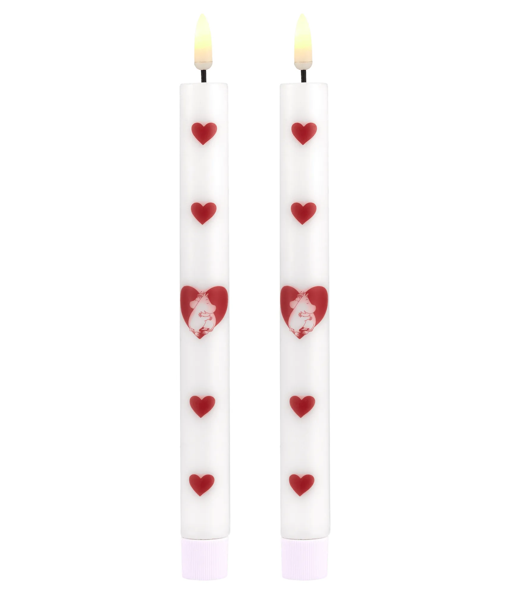 Świeca stołowa LED Mumin 25 cm, Heart, 2-pack Muurla