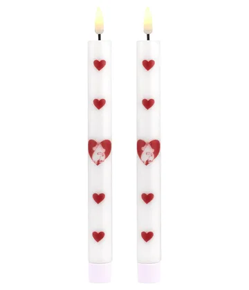 Świeca stołowa LED Mumin 25 cm - Heart, 2-pack - Muurla