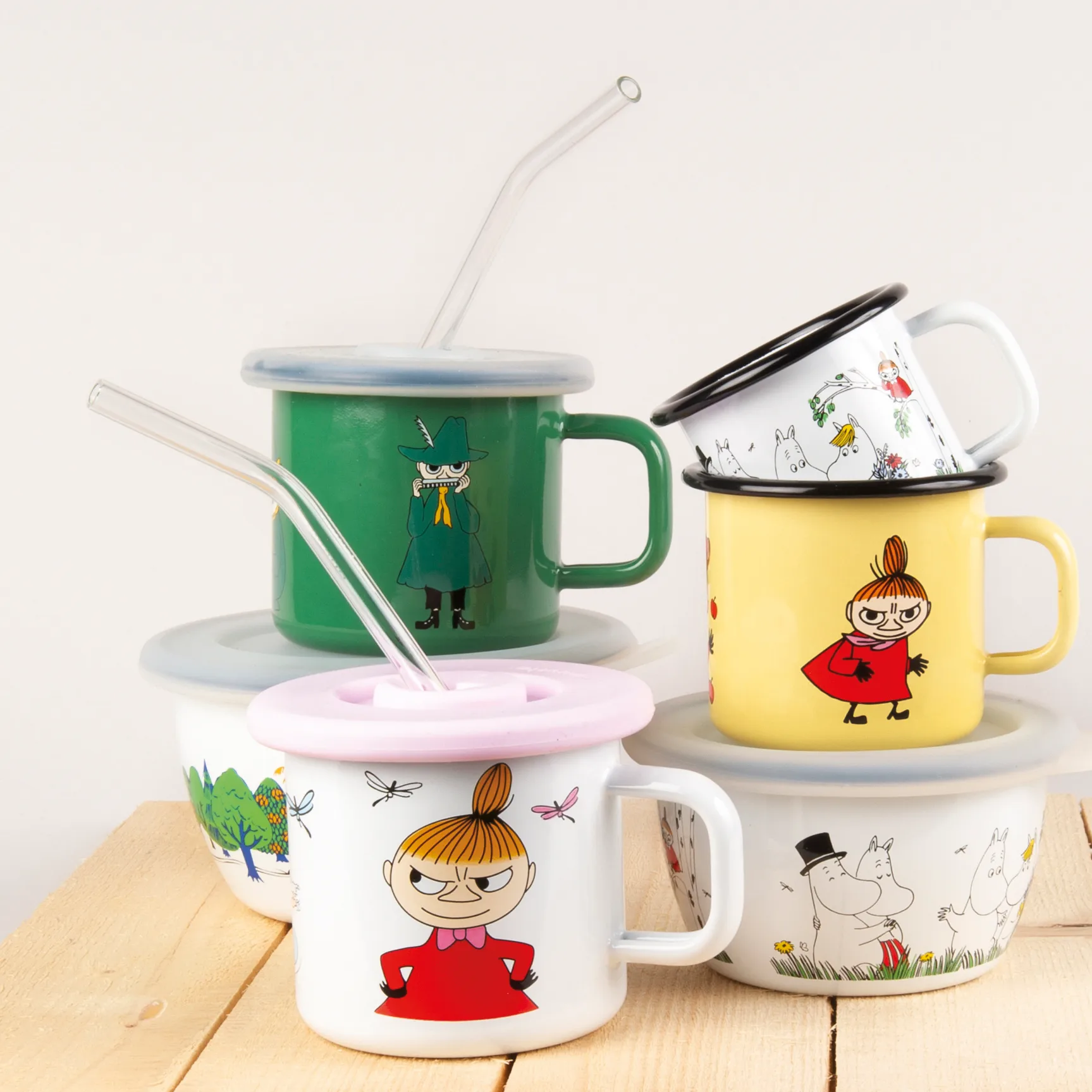 Szklane Słomki Muurla 4 szt, Jasne Muurla