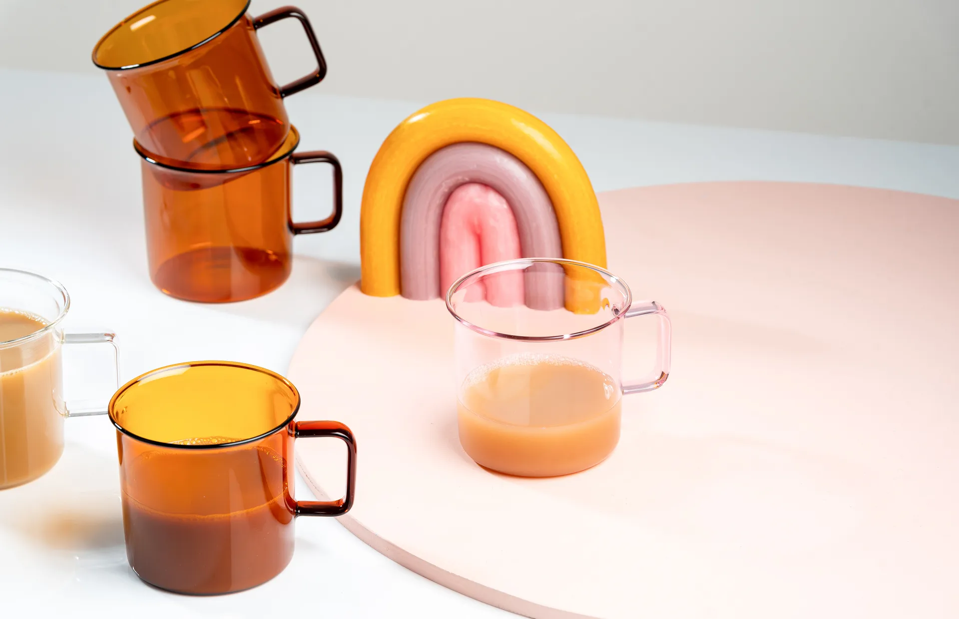 Szklany kubek Muurla 35 cl, Różowy Muurla