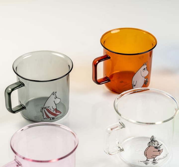 Szklany kubek Tatuś Muminka 35 cl, Bursztynowy Muurla