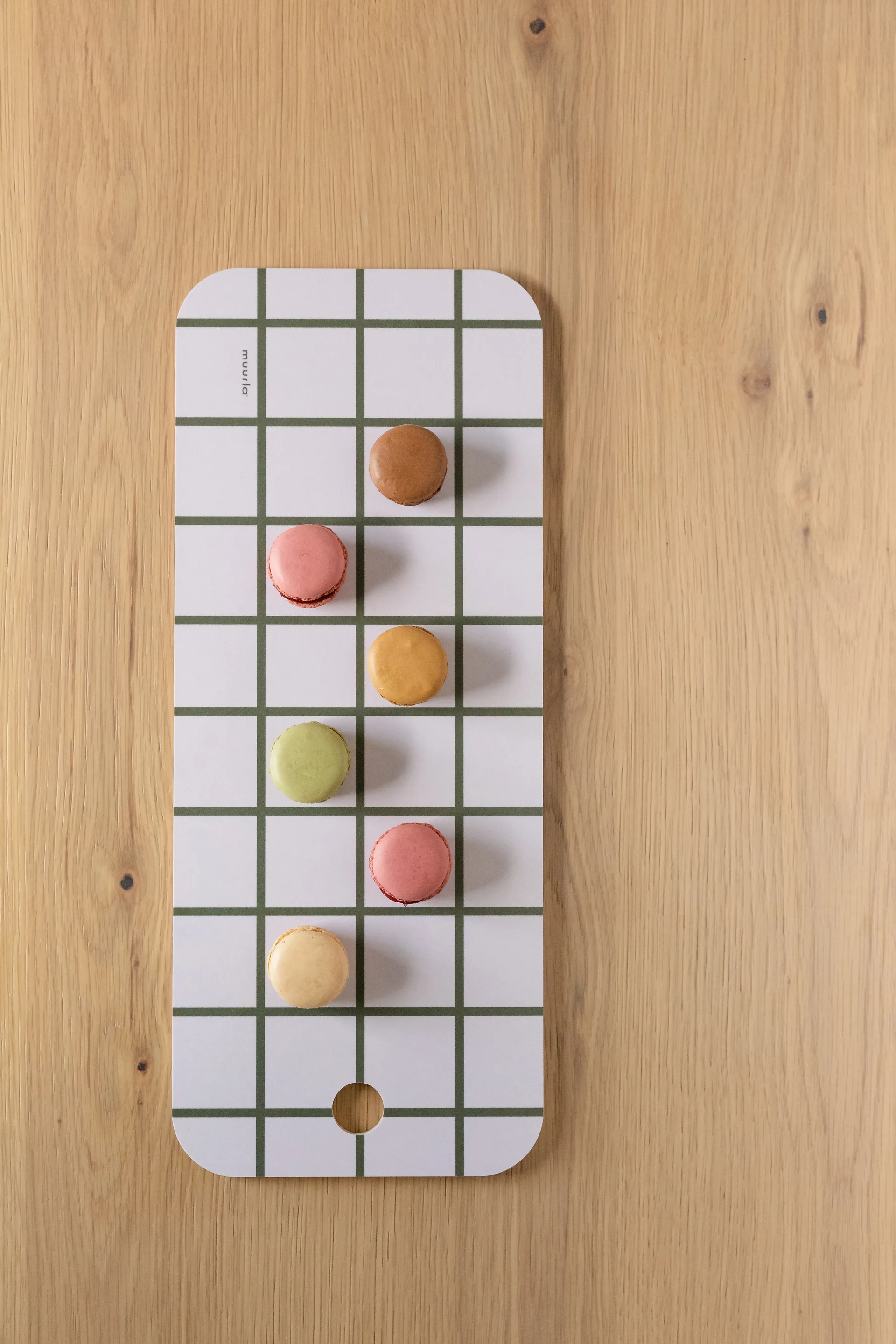 Taca Checks & Stripes 18x44 cm, Zielony-beżowy Muurla