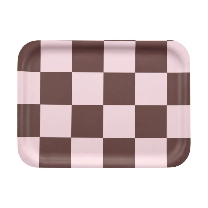 Taca Checks & Stripes 20x27 cm - Brown-pink - Muurla