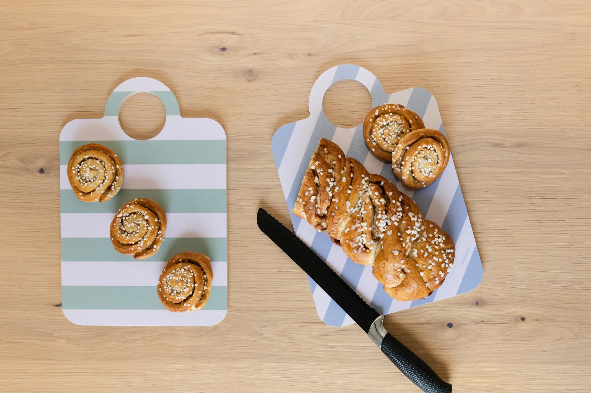 Taca Checks & Stripes 21x31 cm, Błękitny-miętowy Muurla