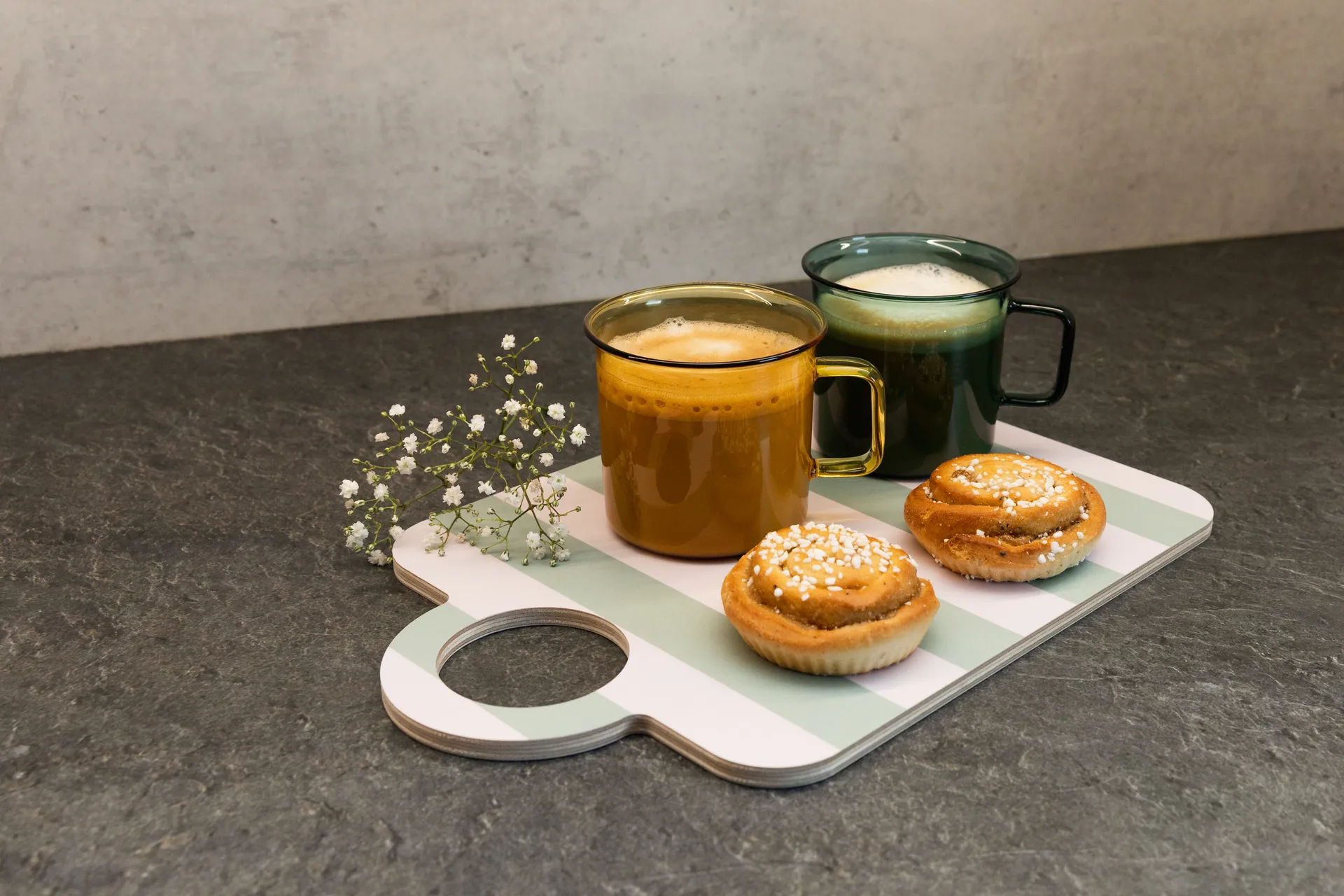 Taca Checks & Stripes 21x31 cm, Błękitny-miętowy Muurla