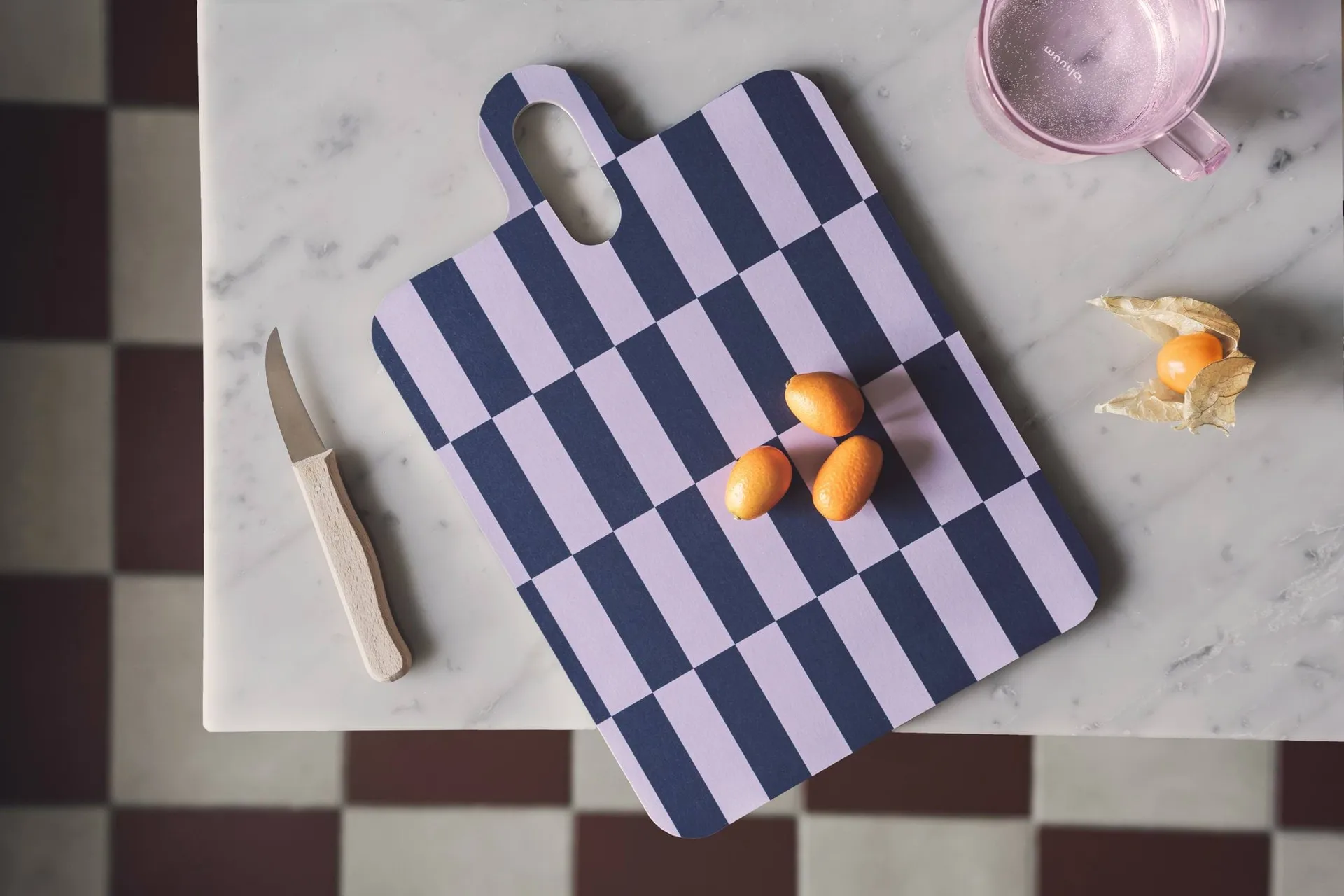 Taca Checks & Stripes 21x31 cm, Lilac-blue-green Muurla