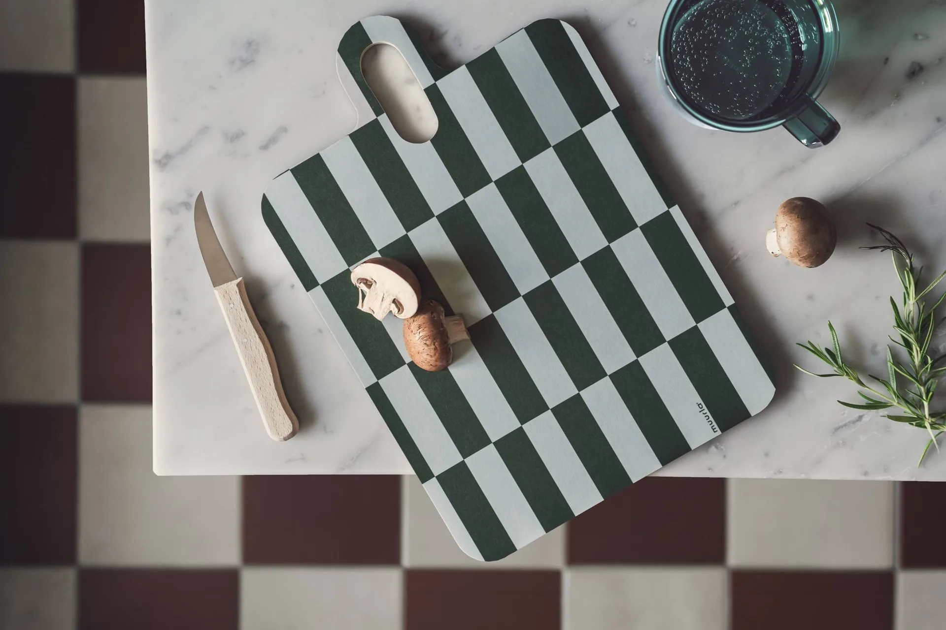 Taca Checks & Stripes 21x31 cm, Lilac-blue-green Muurla