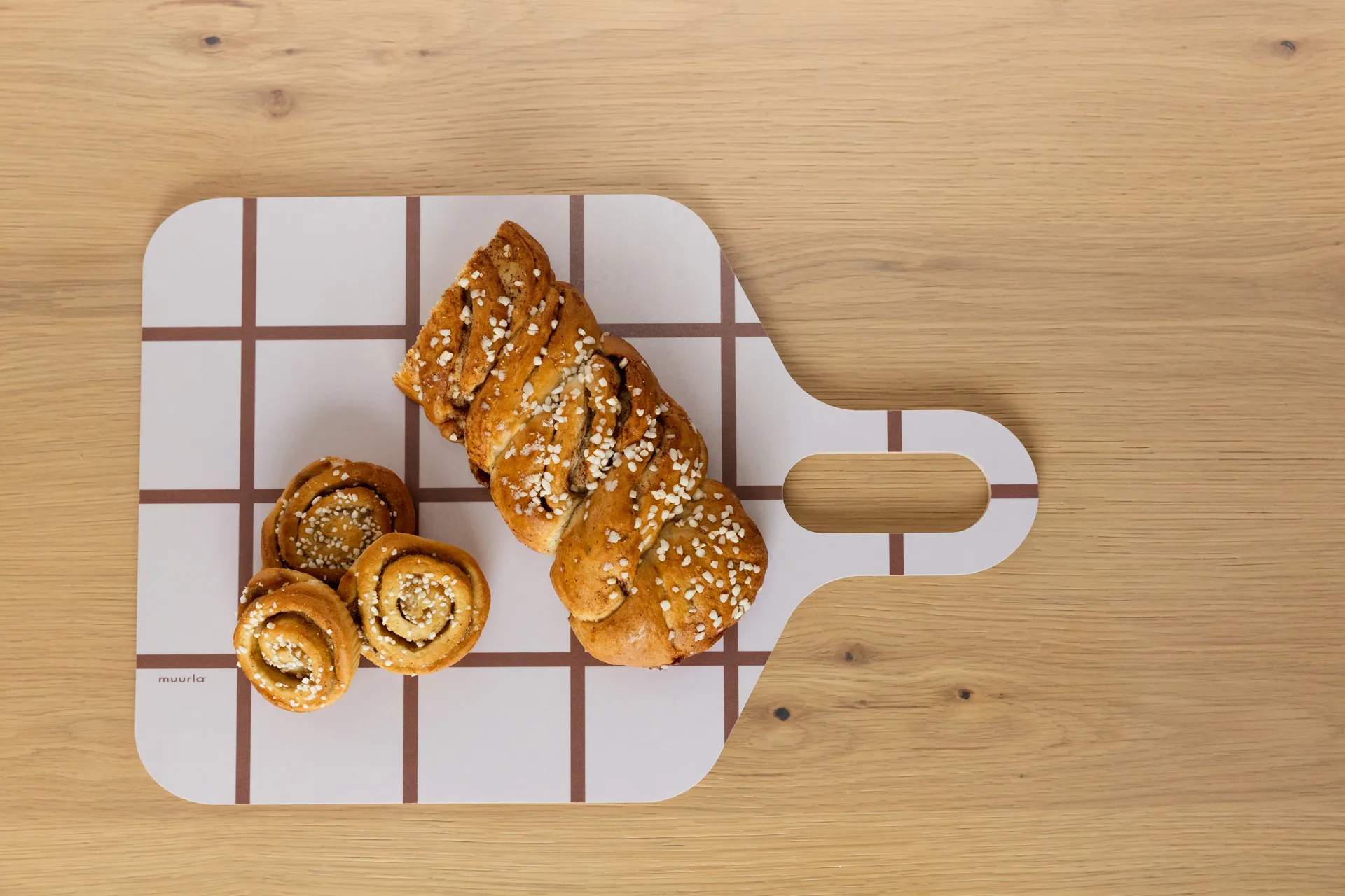 Taca Checks & Stripes 30x44 cm, Brązowy-beżowy Muurla