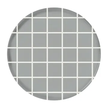 Taca Checks & Stripes Ø35 cm - Szary-biały - Muurla
