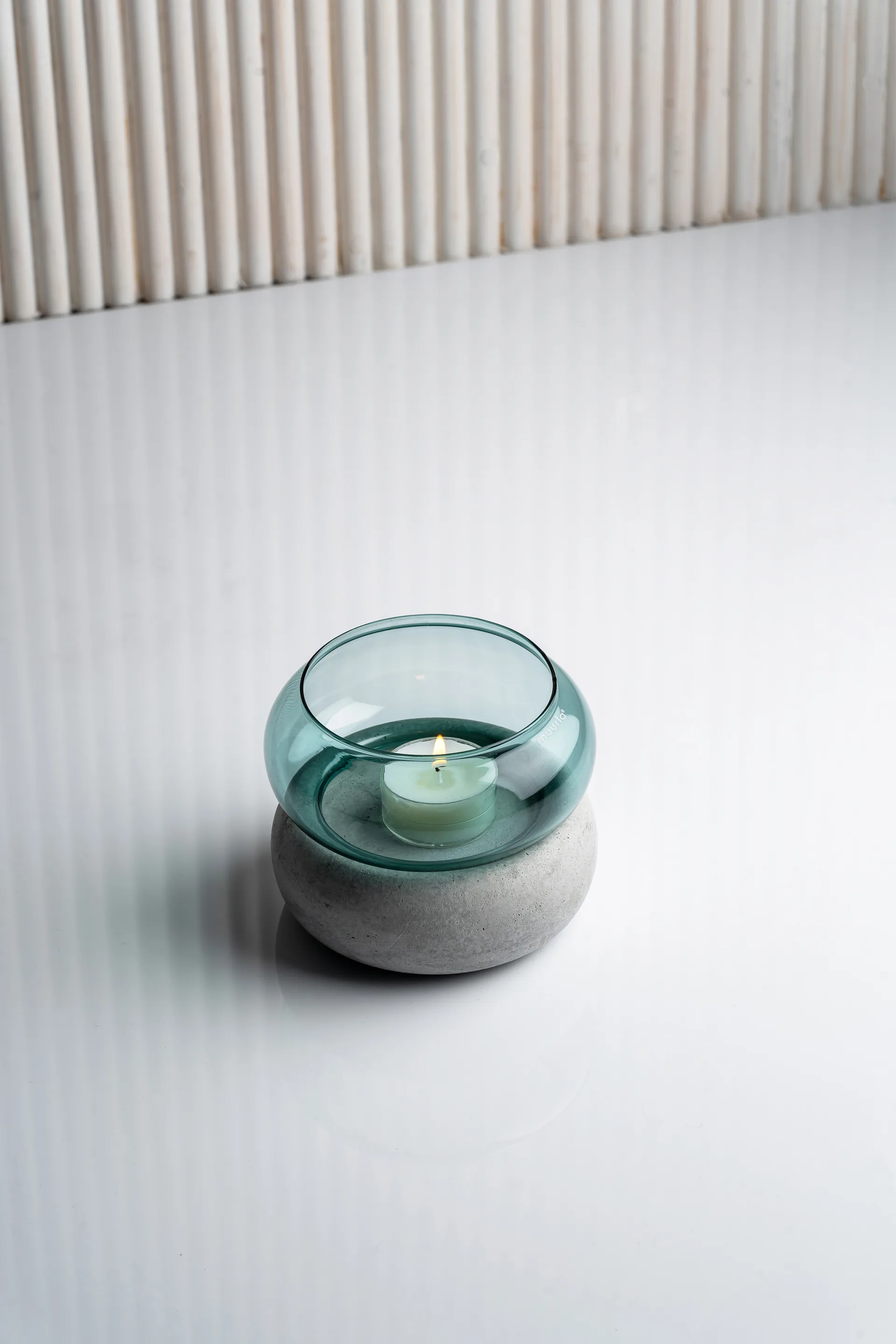 Wazon Bagel/lampion na świecę 12 cm, Lake blue Muurla