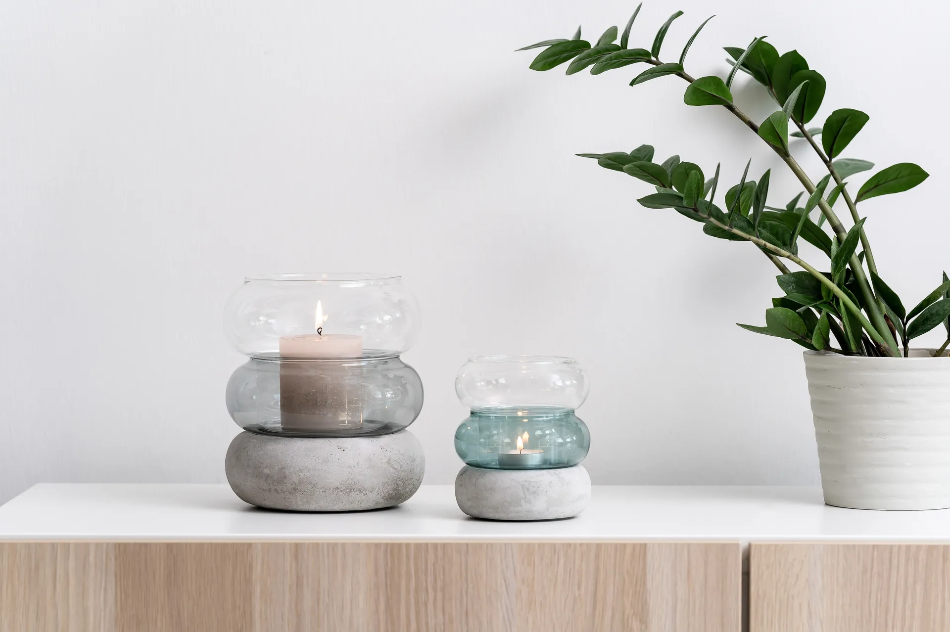 Wazon Bagel/lampion na świecę 12 cm, Lake blue Muurla