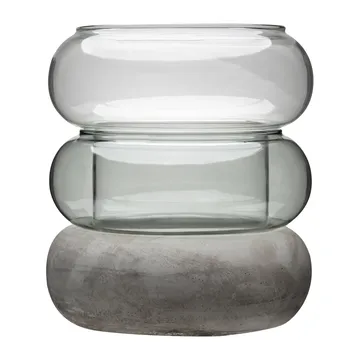 Wazon Bagel/lampion na świecę 22 cm - Szary - Muurla