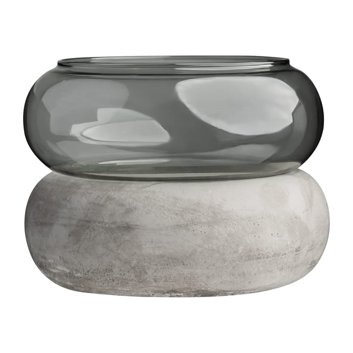 Wazon Bagel/lampion na świecę 22 cm, Szary Muurla