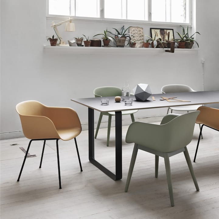70/70 stół 255x108 cm, White laminate-Plywood-Sand Muuto