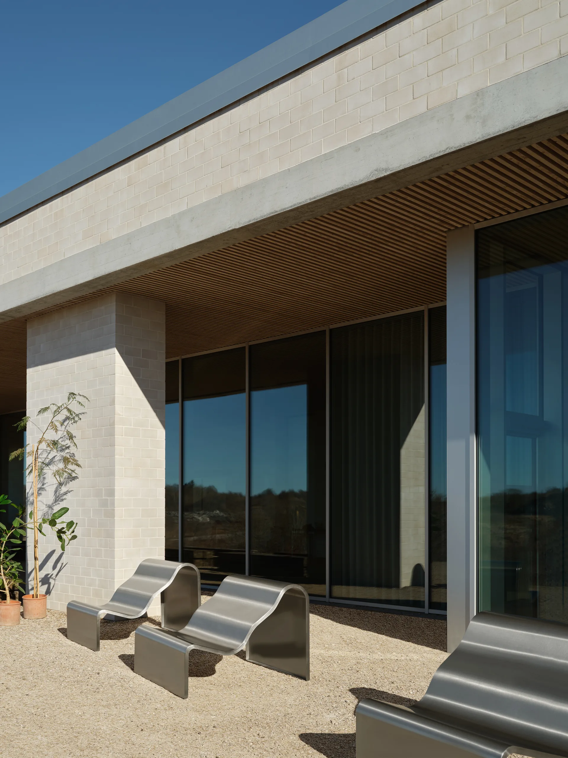 Ławka Dream View, Szczotkowana stal, 100 cm Muuto