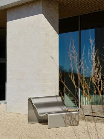 Ławka Dream View - Szczotkowana stal, 100 cm - Muuto