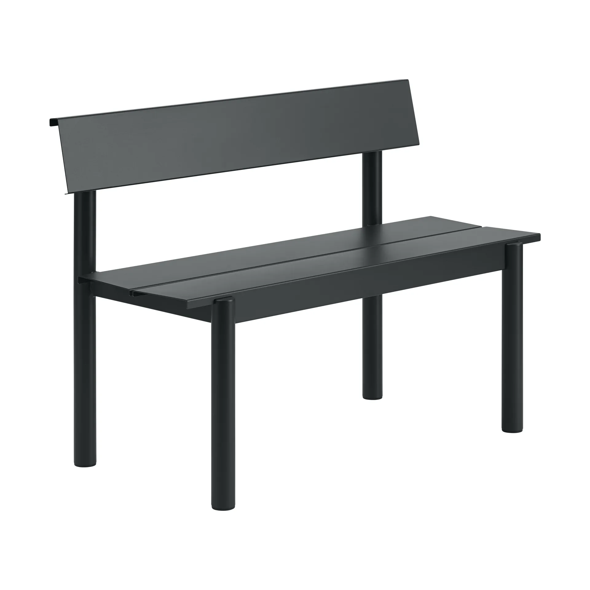 Ławka z oparciem Linear Steel, Black, 110x34 cm Muuto