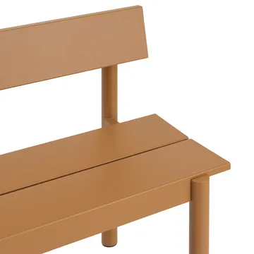Ławka z oparciem Linear Steel - Burnt orange, 110x34 cm - Muuto