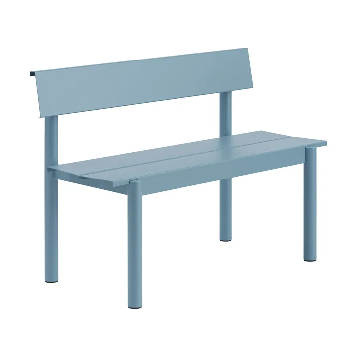 Ławka z oparciem Linear Steel - Pale blue, 110x34 cm - Muuto