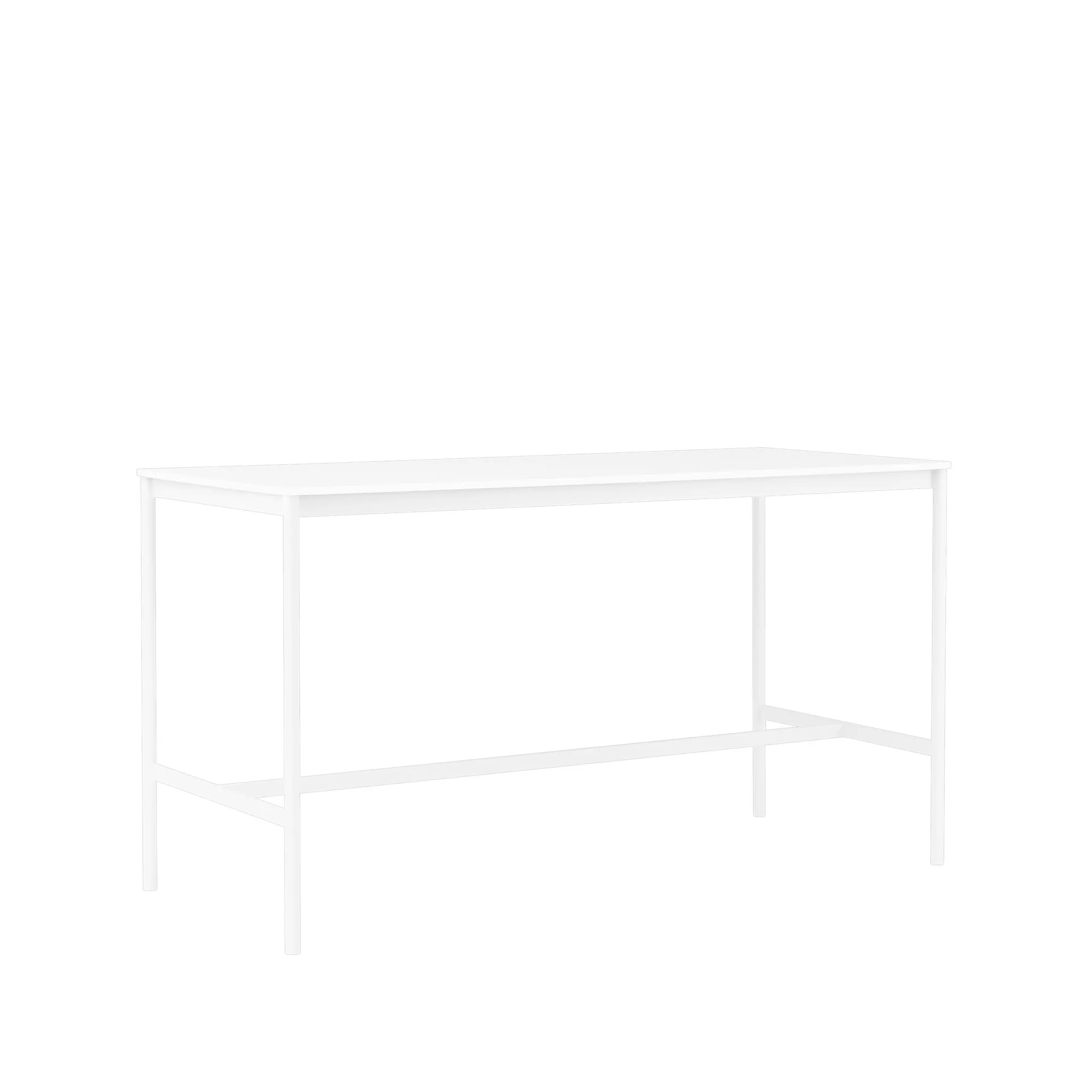 Base High stół barowy, biały laminat-biały stojak b85 l190 h105 Muuto