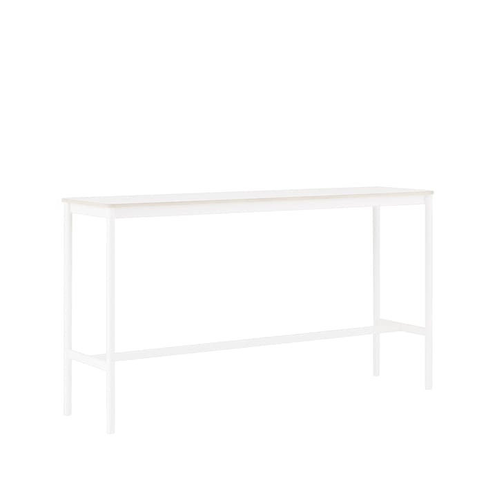 Base High stół barowy, biały laminat, biały stojak, krawędź ze sklejki, s50 l190 w105 Muuto