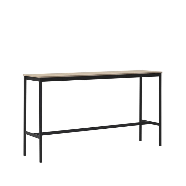 Base High stół barowy, dąb, podstawa czarna, krawędź sklejka, s50 l190 w105 Muuto