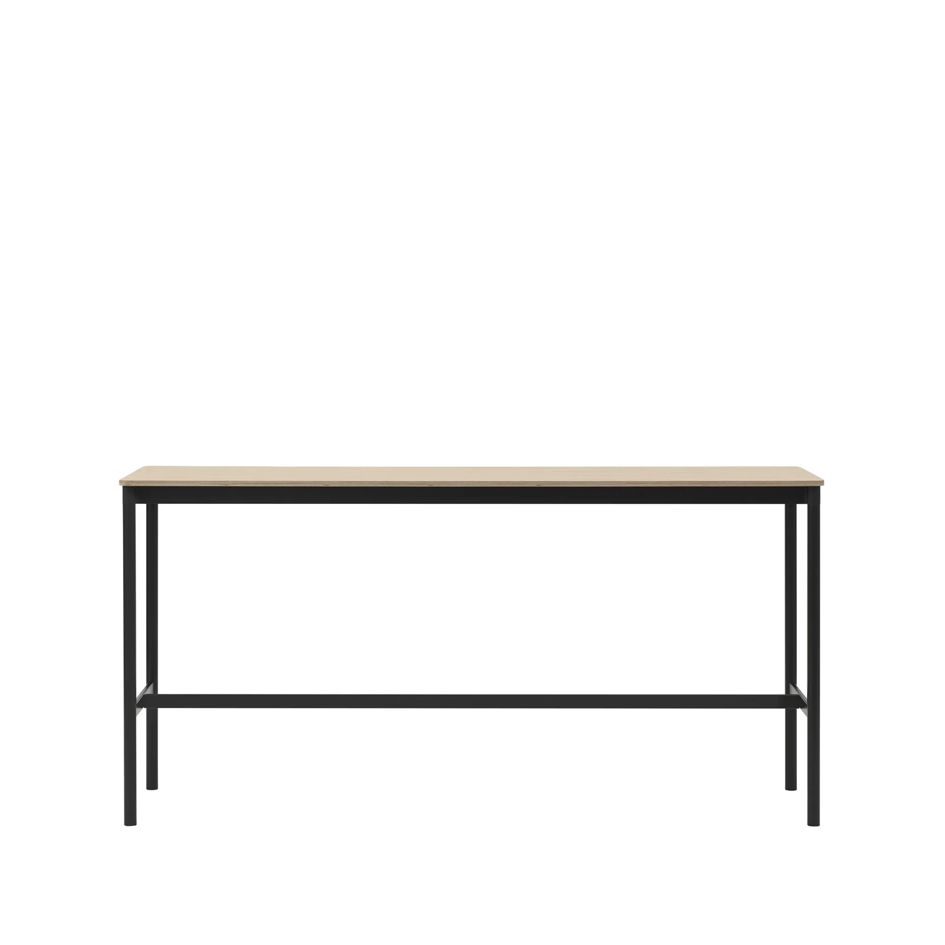 Base High stół barowy, dąb, podstawa czarna, krawędź sklejka, s50 l190 w95 Muuto