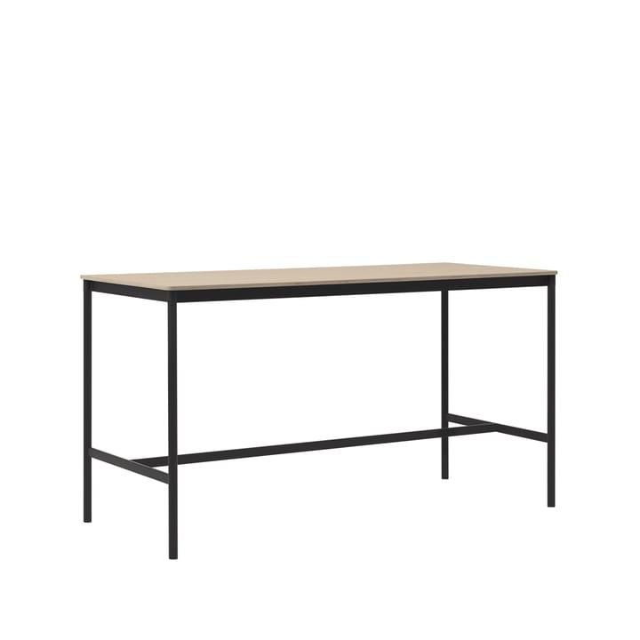 Base High stół barowy, dąb, podstawa czarna, obrzeże ze sklejki, s85 l190 w105 Muuto